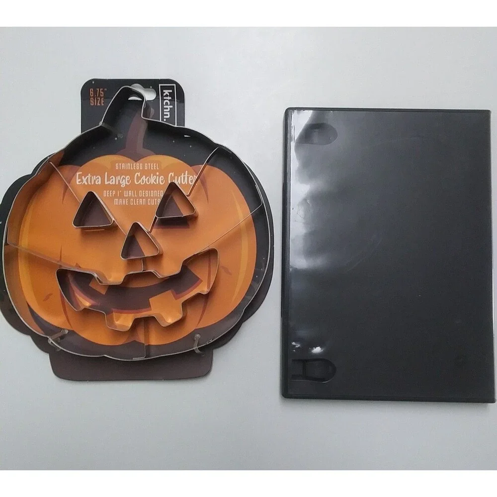 NWT 2 Stainless Steel XL Cookie Cutters Skeleton and Pumpkin